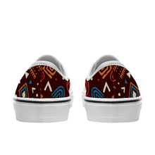 African Tribal Marron Unisex Lace Up Canvas